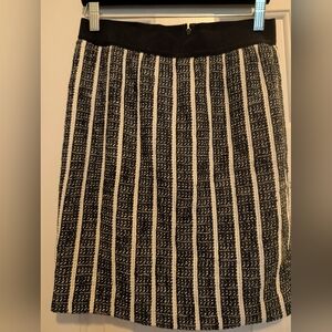 Black and White Striped Women's Skirt
